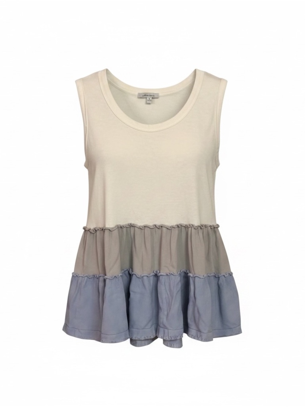 Sleeveless Block color tank top White Birch Sm